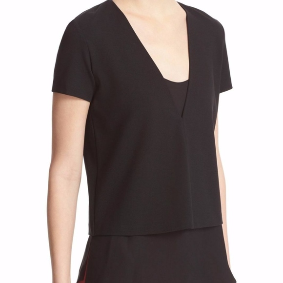 NWT $295 Theory Zadeia V-Neck Tee & Camisole Set in Black in XS! - Picture 2 of 8